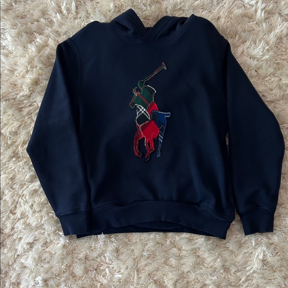 Polo by Ralph Lauren Navy Sweatshirt with Gold Logo Tag